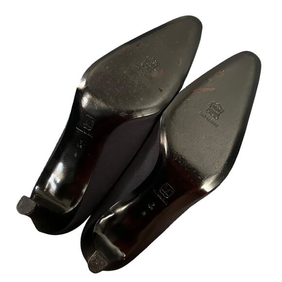 Bruno Magli VTG Satin 2.5" Heel Women's 7.5B Pump Black Italy Classic Capsule - Picture 5 of 8